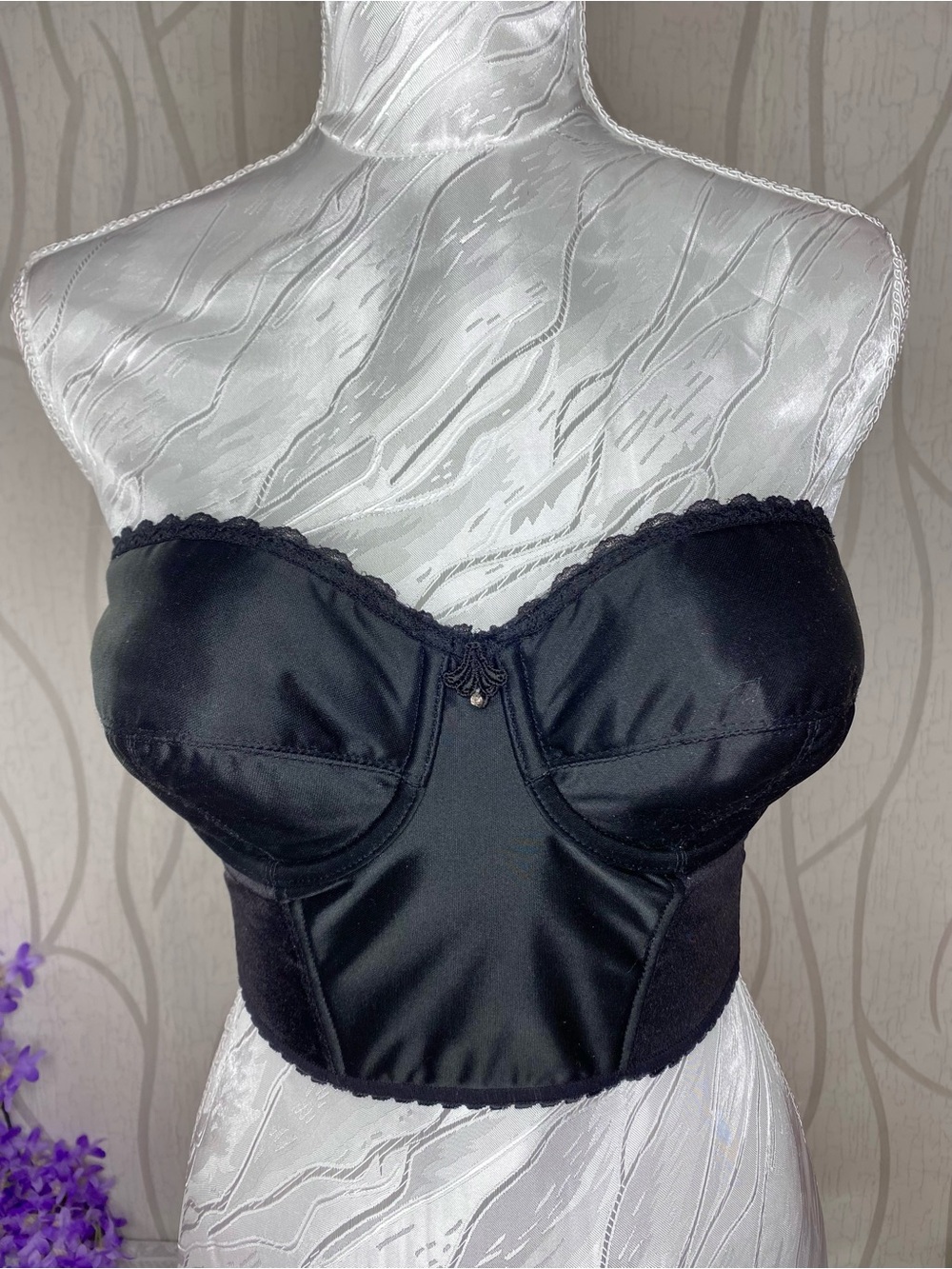 🌷 Vogue Intimates 🌷 Vintage Black Longline Strapless Bustier Top 38B